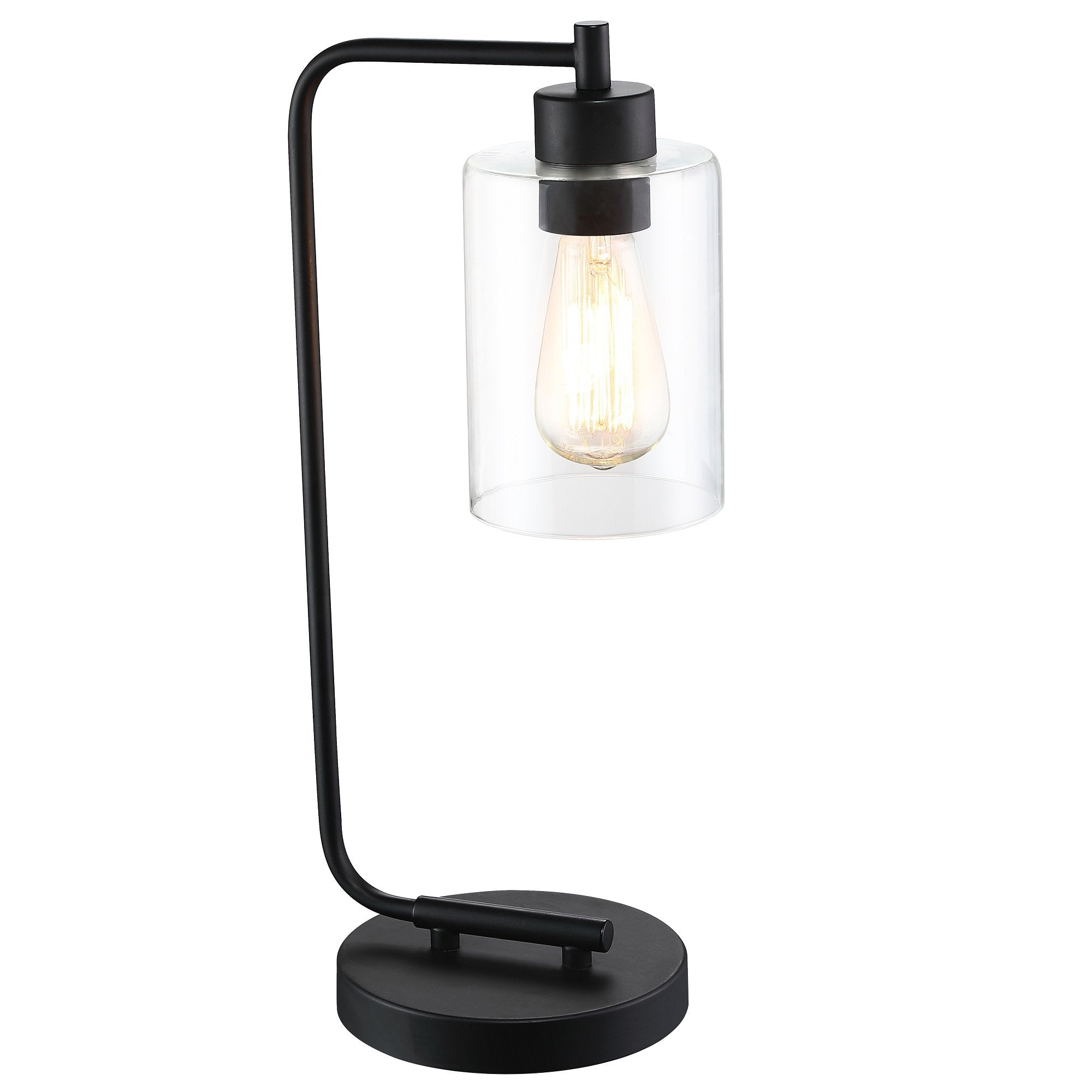 1- Light Table Lamp With Clear Glass Shade