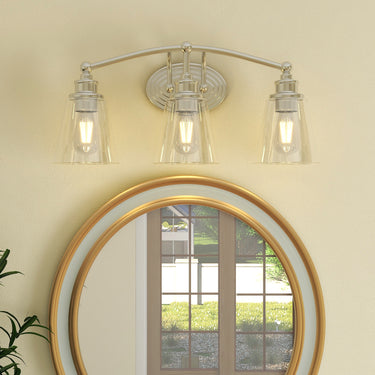Keanna 5-Piece All-in-One Vanity Light Bathroom Set, 22.75" Brushed Nickel Wall Light