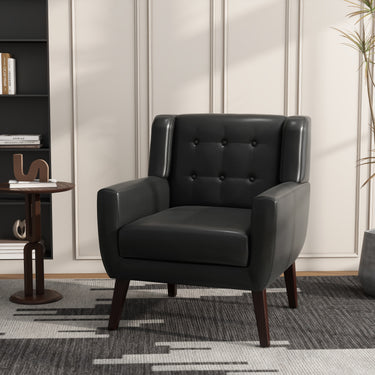 Rocco Upholstered Leather Accent Armchair
