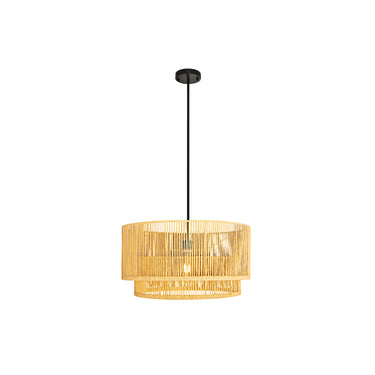Carlotta Boho Light Fixture 2-Tier Handwoven Rattan Pendant Lights