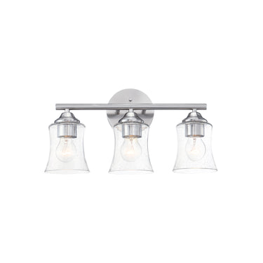 Camellia 17.69 in. 3-Light Bathroom Light Fixtures, Brushed Nickel Vanity Light