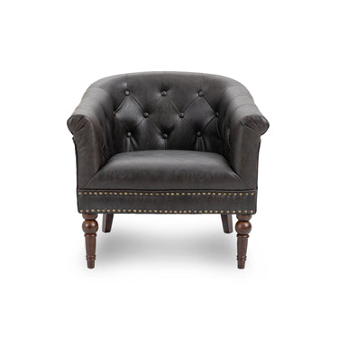 Kathi Faux Leather Barrel Chair Club Chair