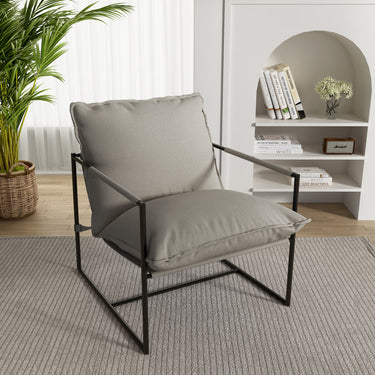 Kalysta 30.6'' W Minimalism Metal Framed Sling Upholstered Accent Chair