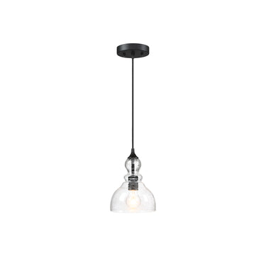 Adjustable Dark Bronze Pendant Light with Glass Shade
