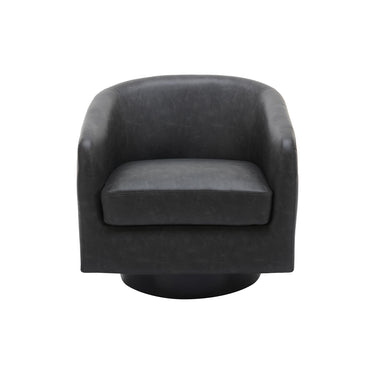 Kaelea Faux Leather Swivel Barrel Chair Extra Large
