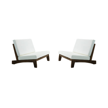 Bailey Wooden Outdoor Patio Armless Chairs Set of 2