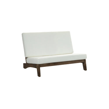 Bailey Modern Wooden Outdoor Armless Loveseat
