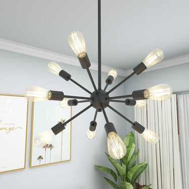Cara 12 - Light Sputnik Sphere Chandelier Matte Black