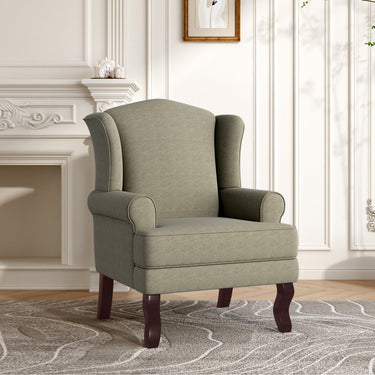 Yamber Berio 31.1"W Upholstered Linen Wingback Accent Chair with Rolled Arm