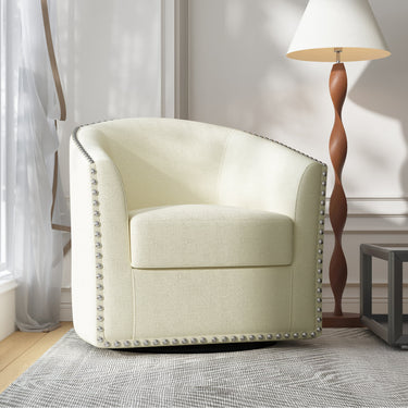 Yamber Upholstered Swivel Barrel Chair