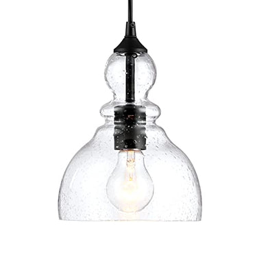 Adjustable Dark Bronze Pendant Light with Glass Shade